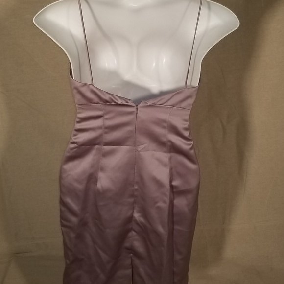Satin Lavender Fitted Dress NWT - Picture 2 of 3